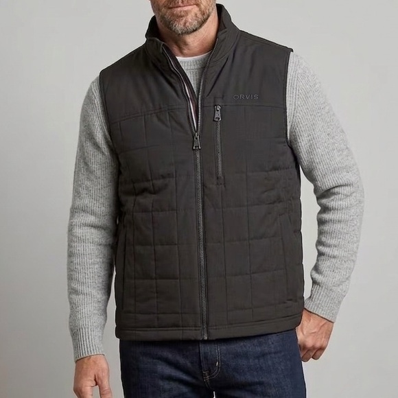 Orvis Other - Orvis Men’s Quilted Full Zip Up Front Vest Black Size L